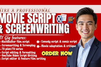 write blockbuster movie script screenplay screenwriting feature edit fiim script