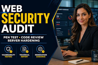 do code review web security penetration testing, server hardening, audit report
