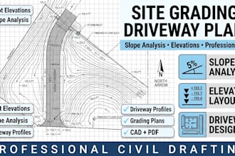 design site grading, slope analysis and driveway plans
