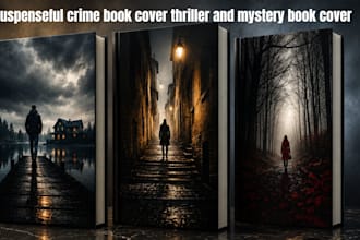 design suspenseful crime book cover thriller and mystery book cover for kdp