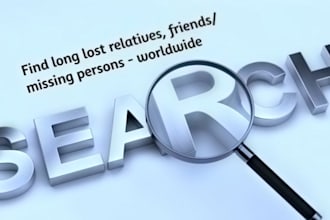 find lost relative,missing person,friend or someone met once