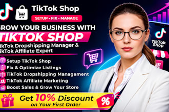 setup tik tok shop, fix listing, tiktok dropshipping manager tiktok affiliate