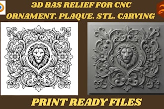 create 3d bas relief medallion cnc model from image for 3d printing and carving