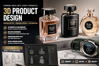 design 3d perfume bottle concepts realistic product models wearable device cad