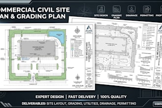 design commercial civil site plan and grading plan