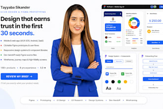 design figma ui ux for mobile app, web app, saas app or landing page