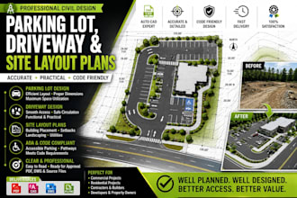 design parking lot, driveway and site layout plans