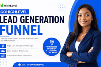 be your gohighlevel expert for crm, automations, workflows and lead gen funnels