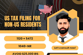 file US tax return form 1120 5472 and 1040nr for non US resident llc
