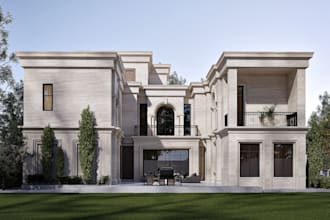 luxury villa architcural planning with 3d visualization for united arab emirate