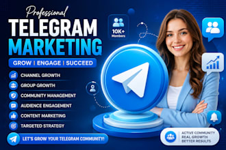 l provide professional telegram marketing, promotion and community growth