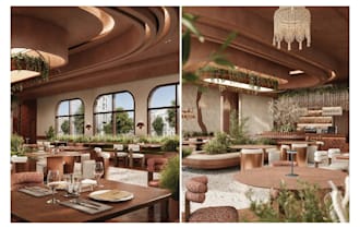 redesign restaurant interior 3d rendering,3d cafe, coffee shop,2d architect plan
