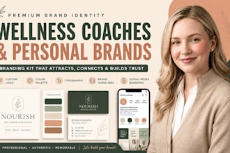 create brand identity for wellness coaches personal brands branding kit