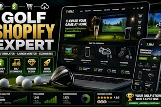 golf simulator shopify store launch monitor sport golf club ecommerce website