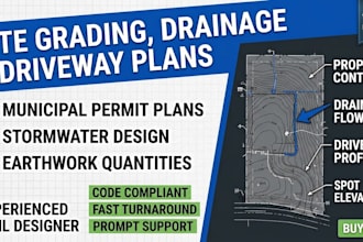 create site development grading drainage driveway plans