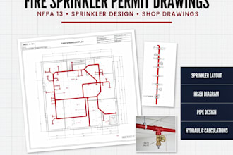 create fire sprinkler permit drawings and nfpa 13 design plans