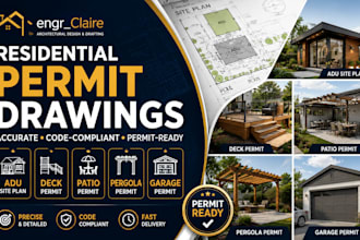 create adu site plan and residential permit drawings