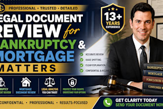 provide legal document review for bankruptcy and mortgage matters