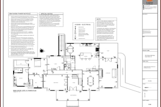 review, draw architectural construction drawing  floor plan city permit drawing
