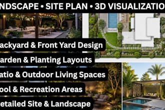 design landscape backyard garden site plan 2d 3d visualization for your property