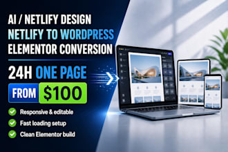 convert your netlify or ai website design into wordpress elementor