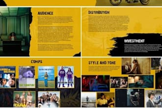 design a film pitch deck, movie pitch deck, screenplay pitch deck and TV series