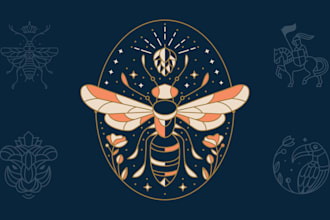 create a unique monoline art logo  for your brand