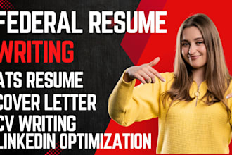 write professional ats federal resume for usajobs CV linkedin optimization