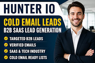 create hunter io cold email leads email iist building b2b saas lead generation