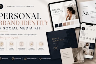 create strategic personal brand identity social media kit for coaches founders