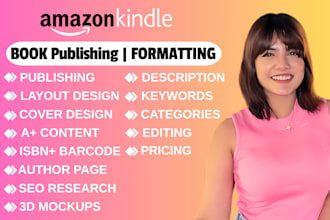 format, publish, optimize and lunch your book on amazon kindle kdp, amazon kdp