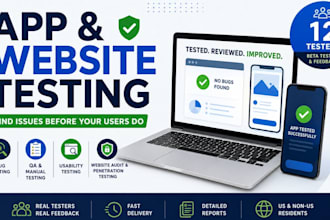 do app testing, website testing, QA testing and usability testing
