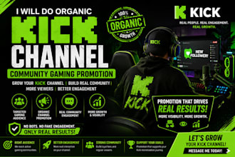 do organic kick channel community gaming promotion for kick monetization