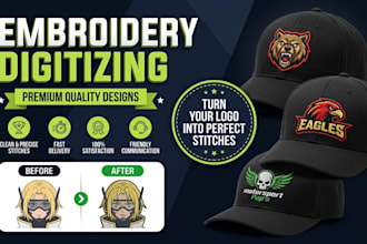 digitize image for embroidery to dst pes jsf cap patches embroidery patch design