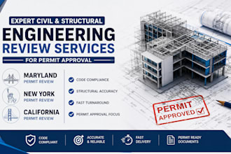 civil structural engineering review in maryland new york california for permit