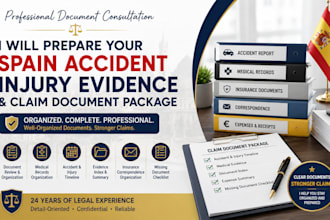 prepare a spain accident injury evidence and claim document package