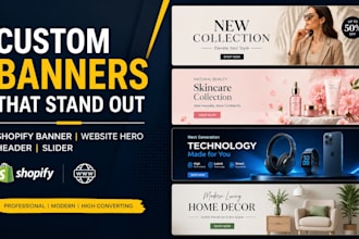 design shopify banner, slider, website hero banner, website banner or header
