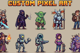 make custom pixel art pixel animation video game pixel art character pixel art