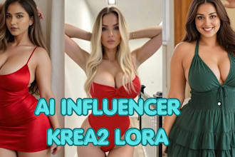 create a realistic ai influencer model for instagram,fanvue and krea2 lora