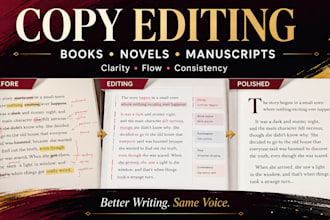 copy edit and proofread your book novel or manuscript for publishing