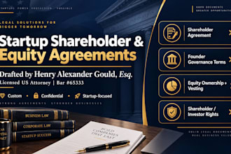 prepare custom startup equity and stock ownership agreements