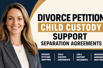 do USA divorce petition, child custody agreement, child support parenting plan