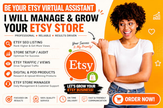 be your etsy virtual assistant print on demand store etsy store manager etsy SEO
