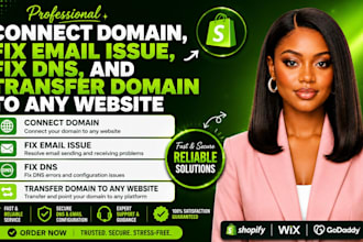 connect domain, fix email issue, fix dns, and transfer domain to any website