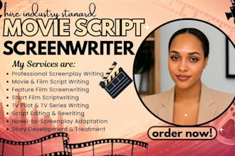 be your scriptwriter for movie, screenplay, screenwriting, mystery film script