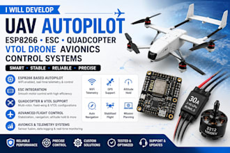 develop uav autopilot esp8266 esc quadcopter vtol drone avionics control systems