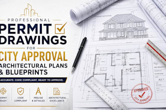 draw permit drawings for city approval architectural plan blueprints floor plans