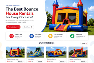 create bounce house rental website inflatable rental party rental event booking
