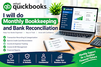 do monthly bookkeeping and bank reconciliation
