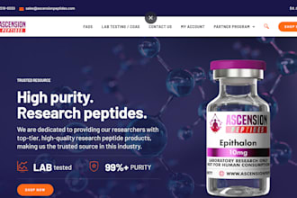 build peptide supplement store peptide website